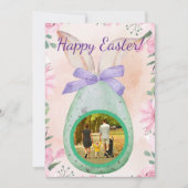 Easter celebration -green egg with photo kaart (Voorkant)