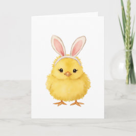 Easter Chick Bunny Watercolor Feestdagen Kaart