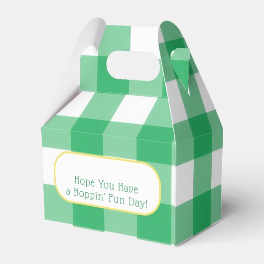 EASTER Chick Eggs and bold green check NAME Bedankdoosjes (Achterkant)