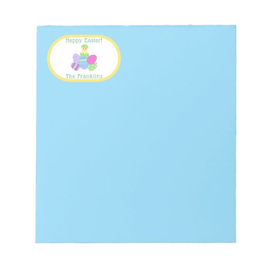 EASTER Chick Eggs and Bright Blue Paper Notitieblok (Voorkant)