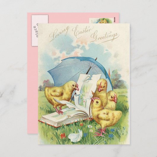  Easter Chick Holiday briefkaart (Voorkant / Achterkant)