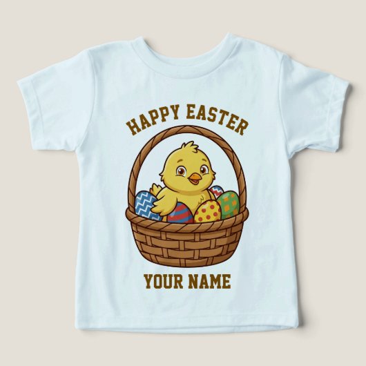 Easter Chick Toddler T-Shirt | Personalized Name (Design voorkant)