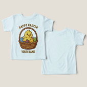 Easter Chick Toddler T-Shirt | Personalized Name (Ontwerp Voorkant & Achterkant)