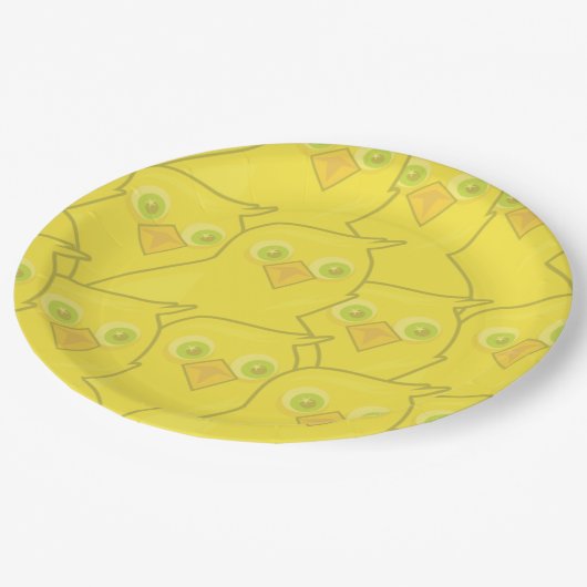 Easter Chickens Bright Yellow Cartoon Pattern Papieren Bordje (Gekanteld)