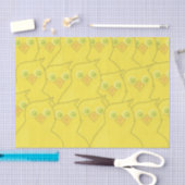 Easter Chickens Bright Yellow Cartoon Pattern Tissuepapier (Craft)