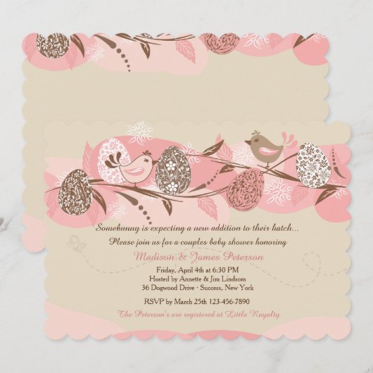 Easter Chicks Couples Baby shower Uitnodiging (Voorkant / Achterkant)