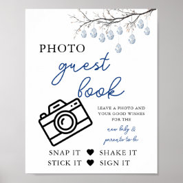 Easter Chinoiserie Baby shower Foto Gastenboek Poster