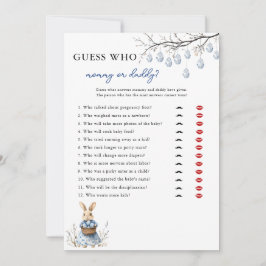 Easter Chinoiserie Guess Wie Baby shower Game Kaar Feestdagenkaart