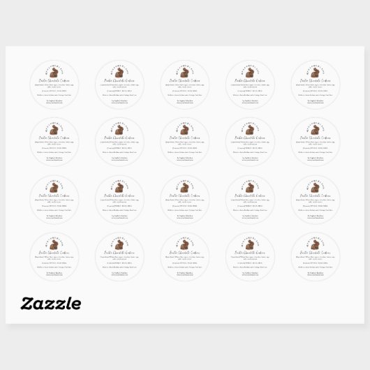 Easter Chocolate Bunny Ingredient Product Ronde Sticker (Vel)