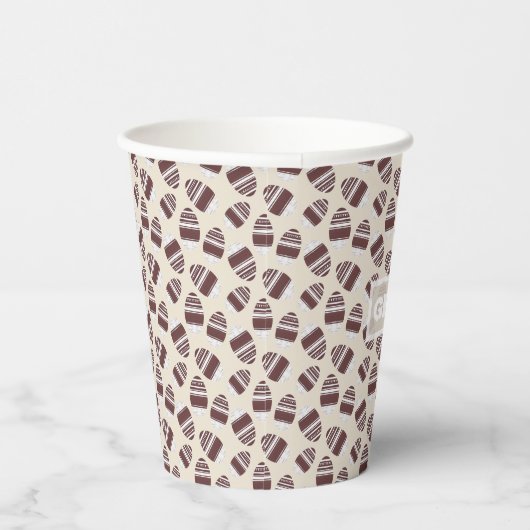 Easter Chocolate Egg Pattern Papieren Bekers (Rechts)