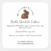 Easter Chocolate Rabbit Bakery Ingredient Vierkante Sticker (Voorkant)