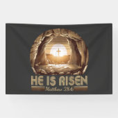 Easter Christian He is Risen Jesus  Spandoek (Horizontaal)