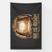 Easter Christian He is Risen Jesus  Spandoek (Verticaal)