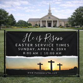 Easter Church Service Banner for Outdoor Use