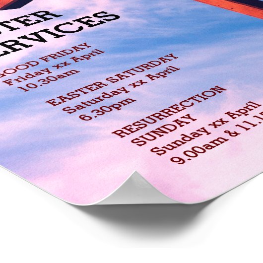 EASTER CHURCH SERVICES Jezus wordt  Poster (Hoek)