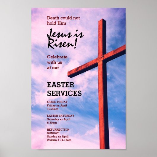 EASTER CHURCH SERVICES Jezus wordt  Poster (Voorkant)