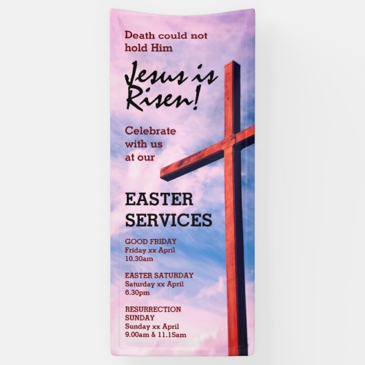 EASTER CHURCH SERVICES Jezus wordt  Spandoek (Verticaal)
