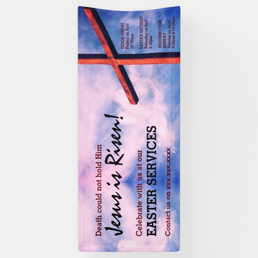 EASTER CHURCH SERVICES Jezus wordt  Spandoek (Verticaal)