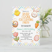 Easter Cookie Decorating Party Invitation Kaart (Staand voorkant)