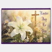  Easter Cross With Lilies Magnet (Voorkant)