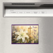 Easter Cross With Lilies Magnet (Insitu (Vaatwasser))