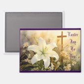  Easter Cross With Lilies Magnet (Voorkant / Achterkant)