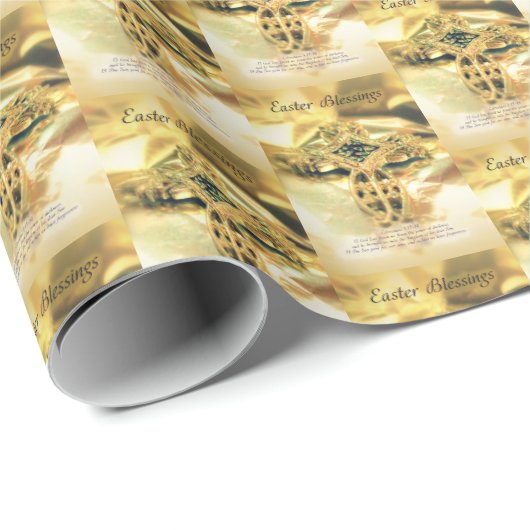 Easter Crucifix gold - Bible Verse Cadeaupapier (Rol Hoek)