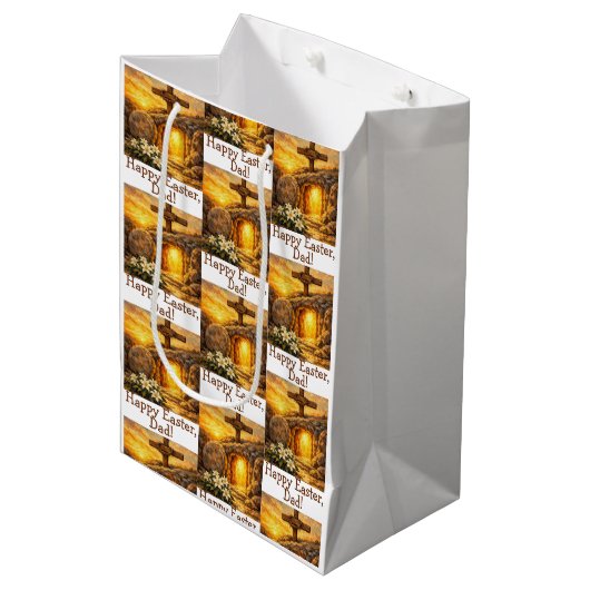 Easter Customizable Gift Bag Medium Cadeauzakje (Voorkant Gekanteld)
