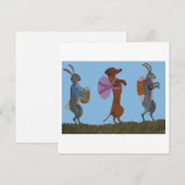  Easter Dachshund and bunnies marching Feestdagenkaart (Voorkant / Achterkant)