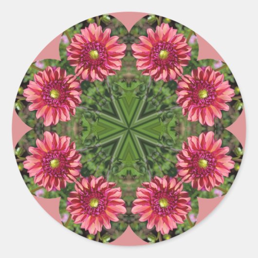 EASTER Dahlia ~ Ronde Sticker (Voorkant)