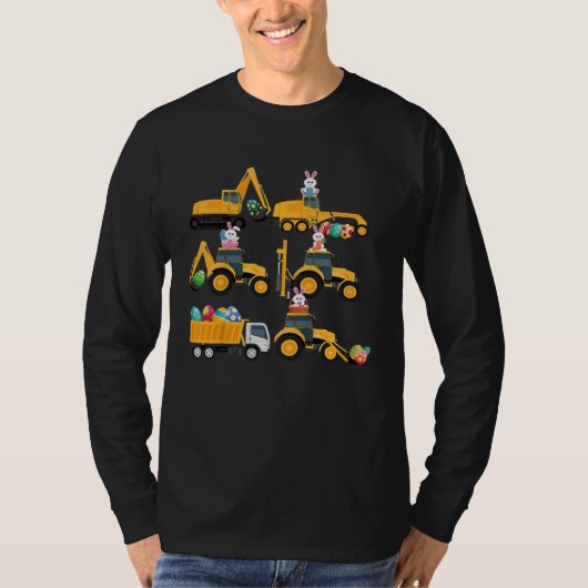 Easter day Bunny Construction Trucks  Boys Kids To T-shirt (Voorkant)