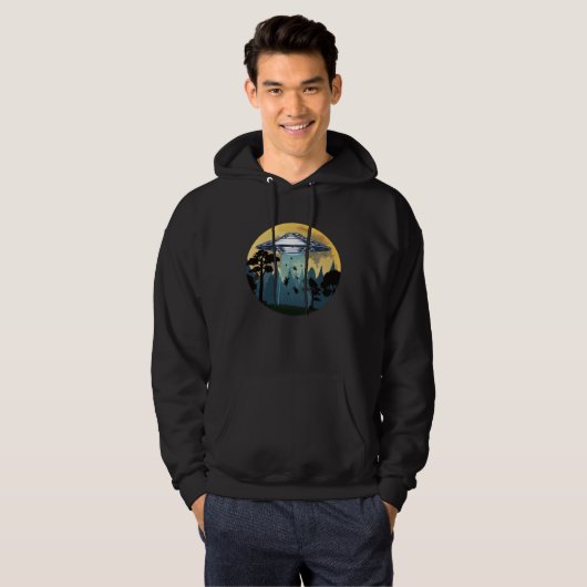 Easter Day Bunny Rabbit Easter Eggs Abduction UFO Hoodie (Voorkant volledig)