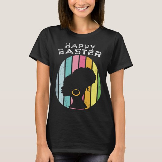 Easter Day Egg Hunting and Afro Bun african americ T-shirt (Voorkant)