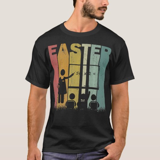 Easter Day Math Teacher Retro Graphic Funny Easter T-shirt (Voorkant)