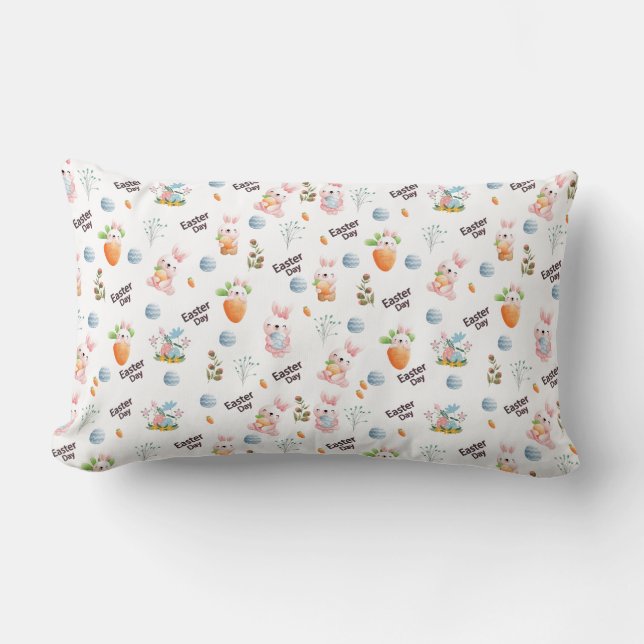 Easter Day Rabbits Pattern Kussen (Voorkant)