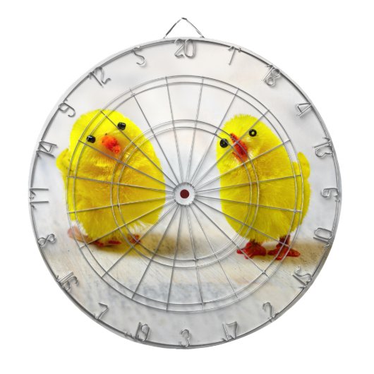 Easter Decoration - chicks in a row Dartbord (Voorkant)