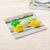 Easter Decoration - Easter egg and chicks Kartonnen Onderzetters (Schuin)