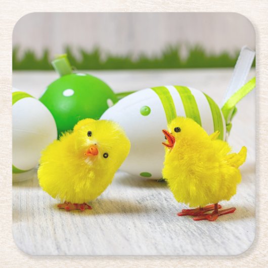 Easter Decoration - Easter egg and chicks Kartonnen Onderzetters (Voorkant)