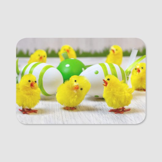 Easter Decoration - Easter egg and chicks Naamplaatje (Voorkant)