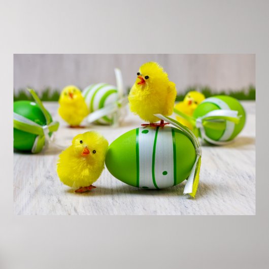 Easter Decoration - Easter egg and chicks Poster (Voorkant)