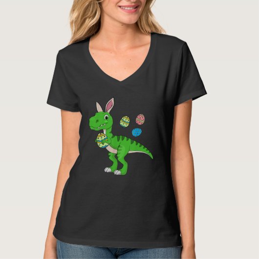 Easter Dinosaur Boys Kids Bunny Easter Basket Stuf T-shirt (Voorkant)