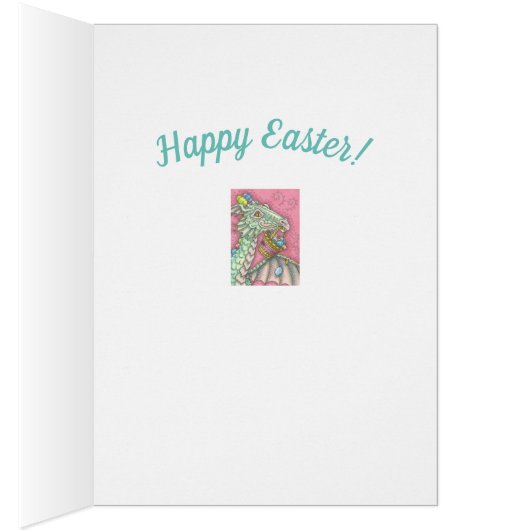 EASTER DRAGON EGG DROP GREETTE NOTE KAART Verse (Binnen (Rechts))