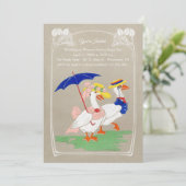 Easter Duck Invitation - Tea Party or Brunch Kaart (Staand voorkant)