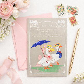 Easter Duck Invitation - Tea Party or Brunch Kaart
