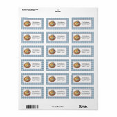 Easter Duckling with Eggs on Blue Gingham Plaid Etiket (Full Sheet)