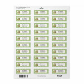 Easter Ducks Easter Egg & Flowers on Green Gingham Etiket (Full Sheet)