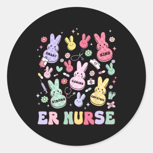 Easter Easter Emergency Department Nurse Practitio Ronde Sticker (Voorkant)