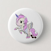 Easter Eenhoorn Pegasus Chocolade Ei Poep Ronde Button 5,7 Cm (Voorkant)