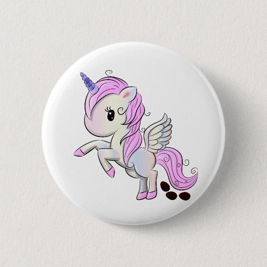 Easter Eenhoorn Pegasus Chocolade Ei Poep Ronde Button 5,7 Cm (Voorkant)