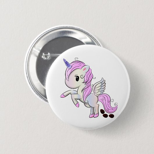 Easter Eenhoorn Pegasus Chocolade Ei Poep Ronde Button 5,7 Cm (Voorkant /achterkant)
